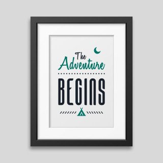 Ingelijste poster: The adventure begins